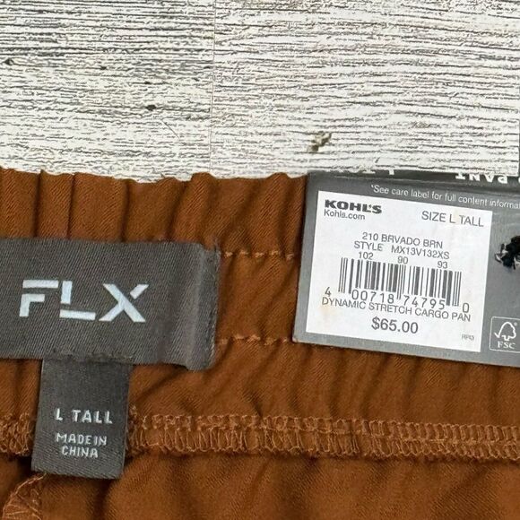 FLX Cargo Pant Bravado Brown Big & Tall Size L Tall NWT - Picture 5 of 8